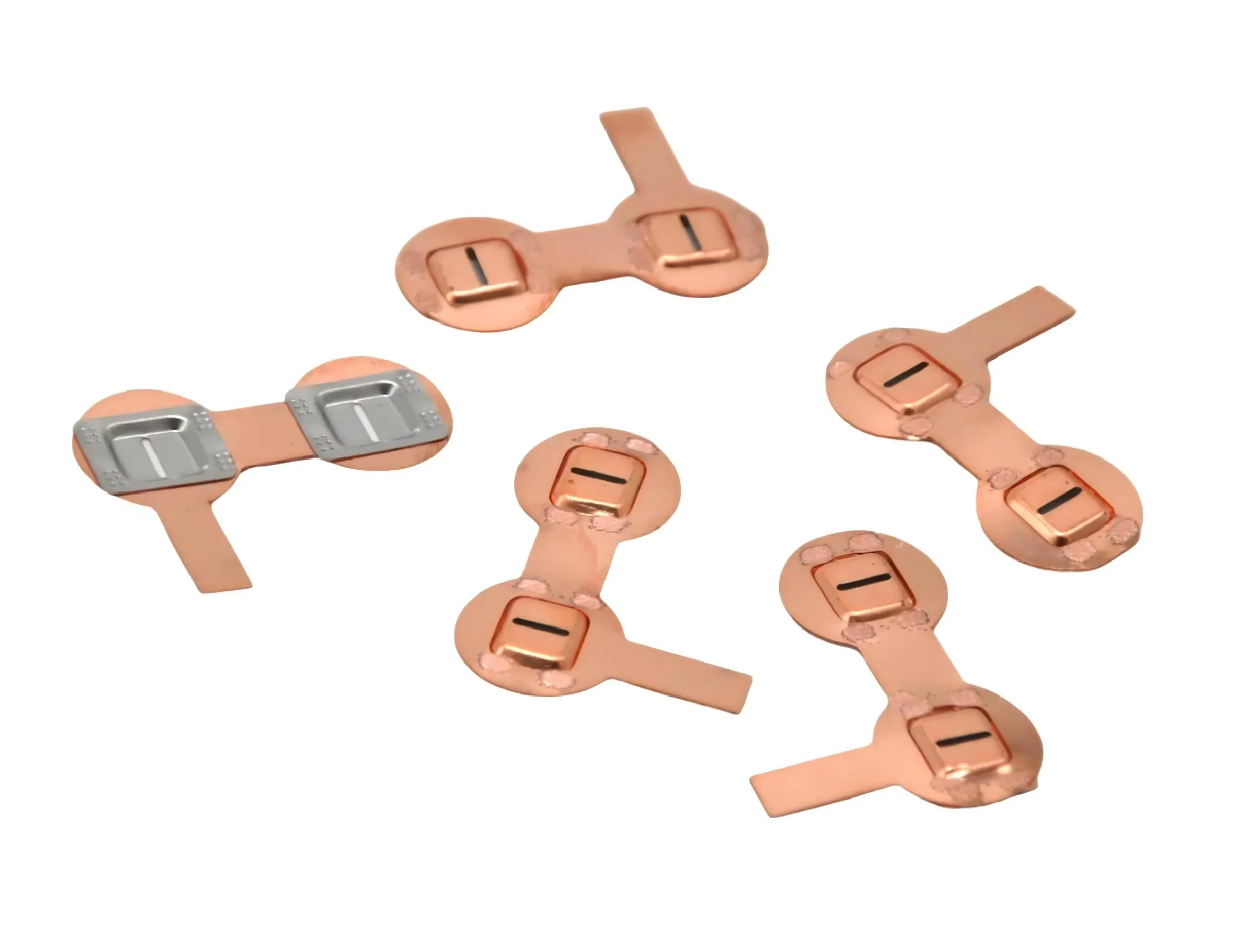 WELLGO 50PCS Copper Nickel Plated Copper Strip High Current Connector 1*2P 23MM Battery Nickel-Plated Flexible Copper Busbars