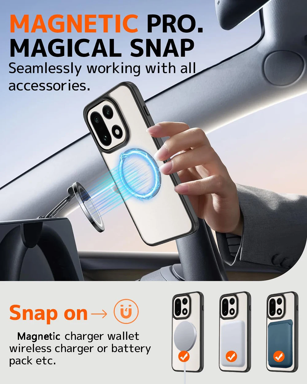 Magnetic Wireless Charging Case for OnePlus 15/15T Military Grade Shockproof TPU Frosted Translucent Camera Protective Slim