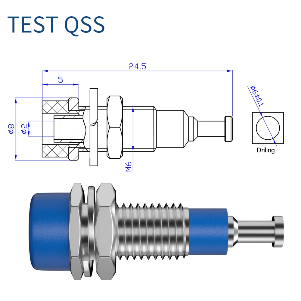 QSS-Banana Soquete Terminal Conector, 2mm Banana Plug Jack, Ligação Post Porca, Teste Elétrico Furo, DIY Peças, Q.40006, 10Pcs