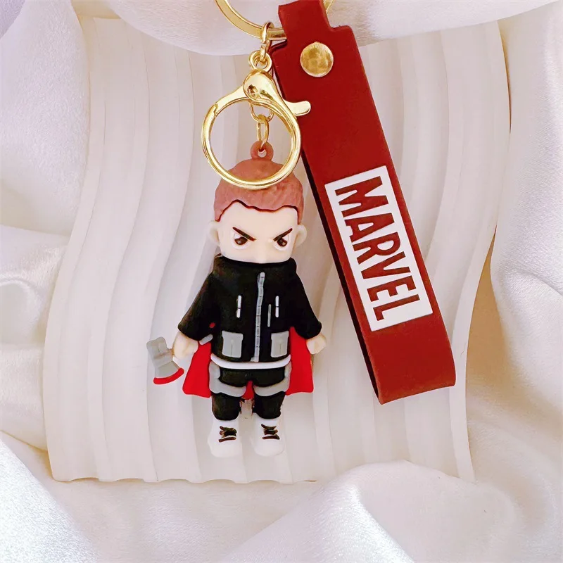 كارتون لقلادة سلسلة المفاتيح الرجل العنكبوت، الأخضر العملاق، كابتن أمريكا لطيف دمية حقيبة الظهر ملحق شماعات