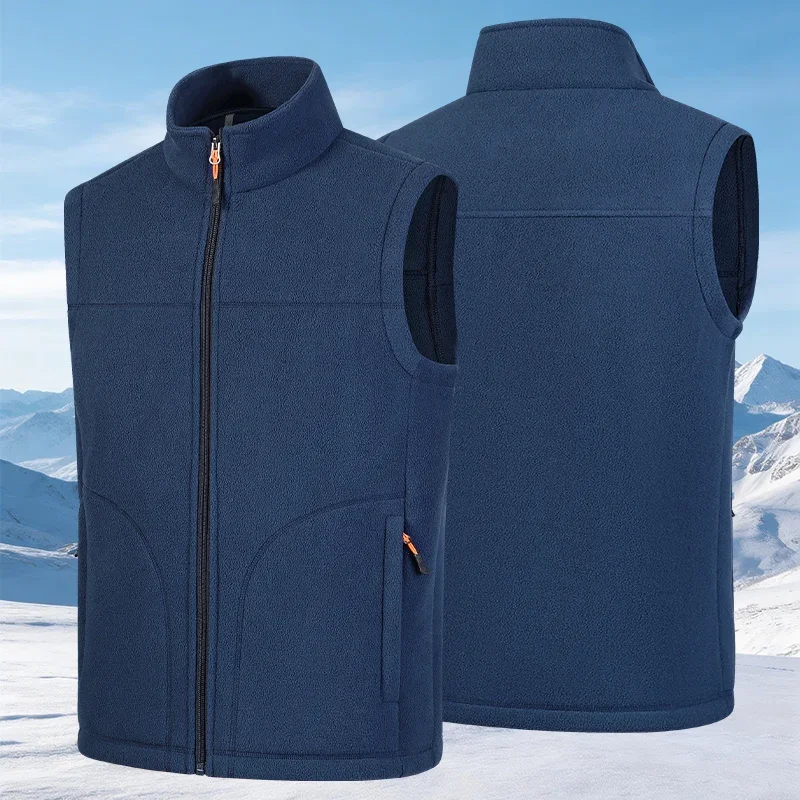 Autumn and Winter Couples Outdoor Running Sports Fashion Trend Versatile Warm Vest Cashmere Anti Cold Warm Sleeveless Vest