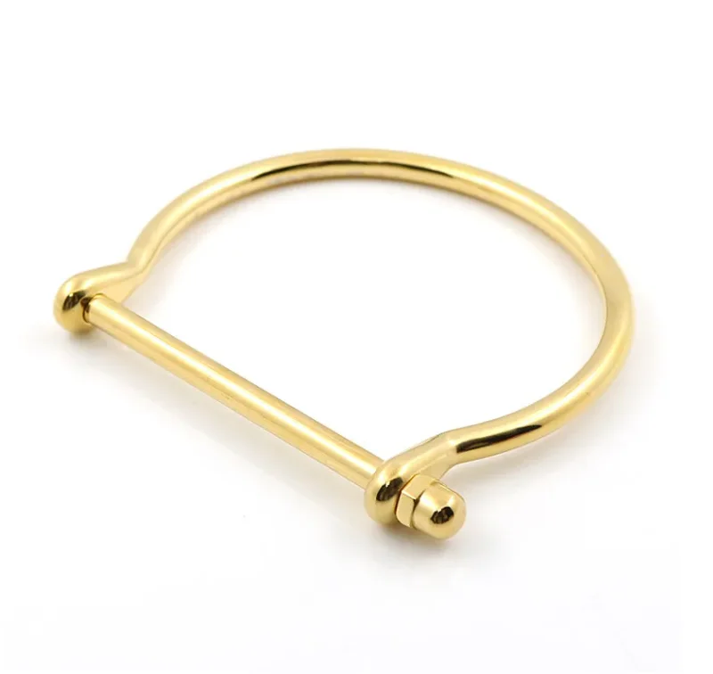 JINHUI New Design Gold Color Bracelet Gold Circular Design Bangle For Woman Stainless Steel Jewelry Hiphop Party Gift image 3