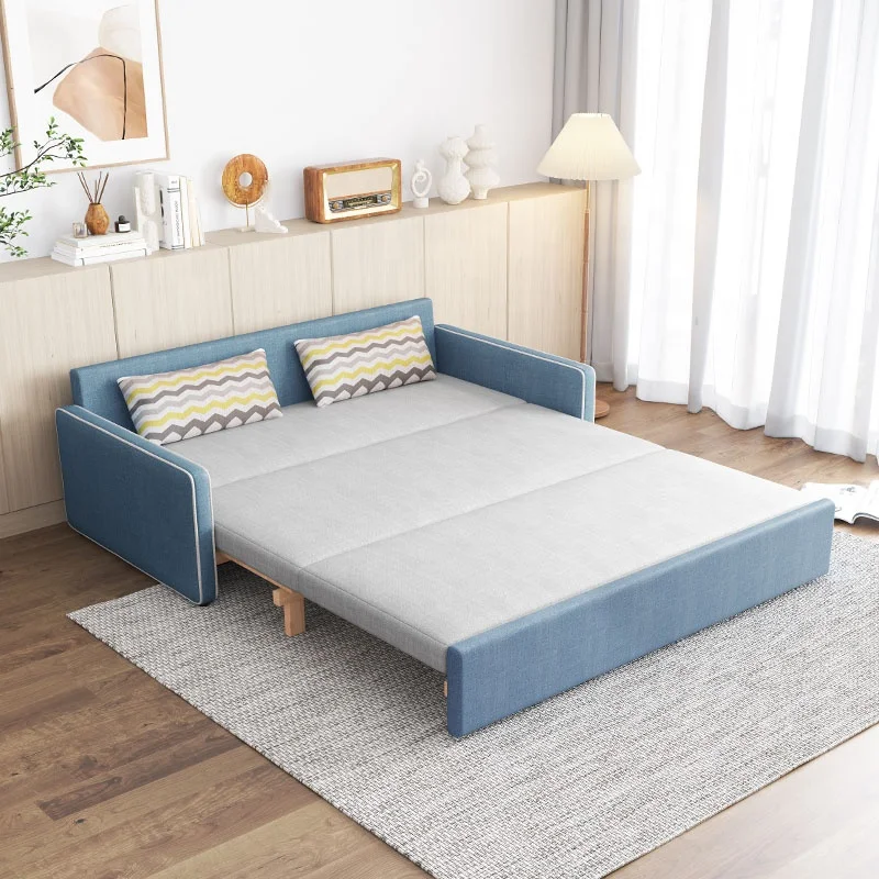 Custom Modern Multi-function Folding Wooden Sofa Cum Bed Fabric Sofa Bed