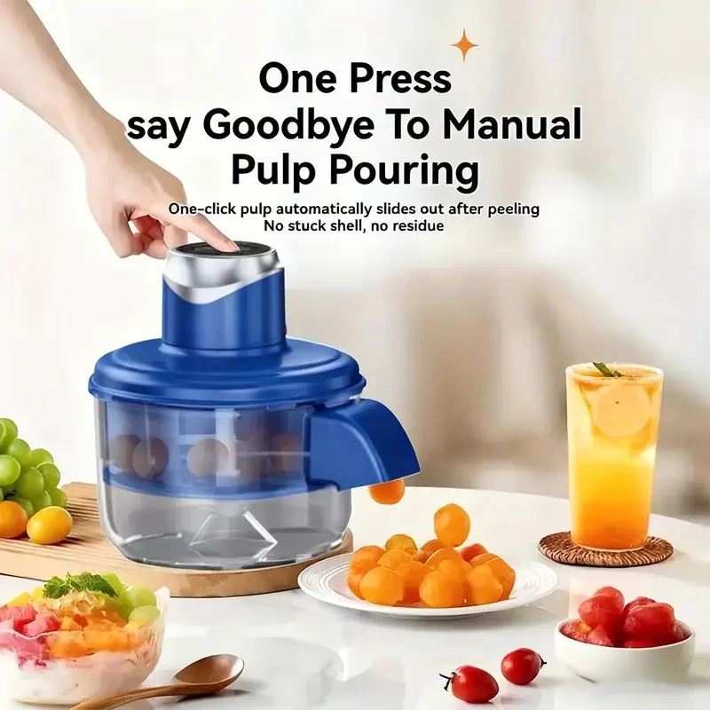 Automatic Fruit Garlic Peeler Machine Electric Grape Peeler Machine w/h Precision Stainless Steel Blade for Kitchen Homemade Jam