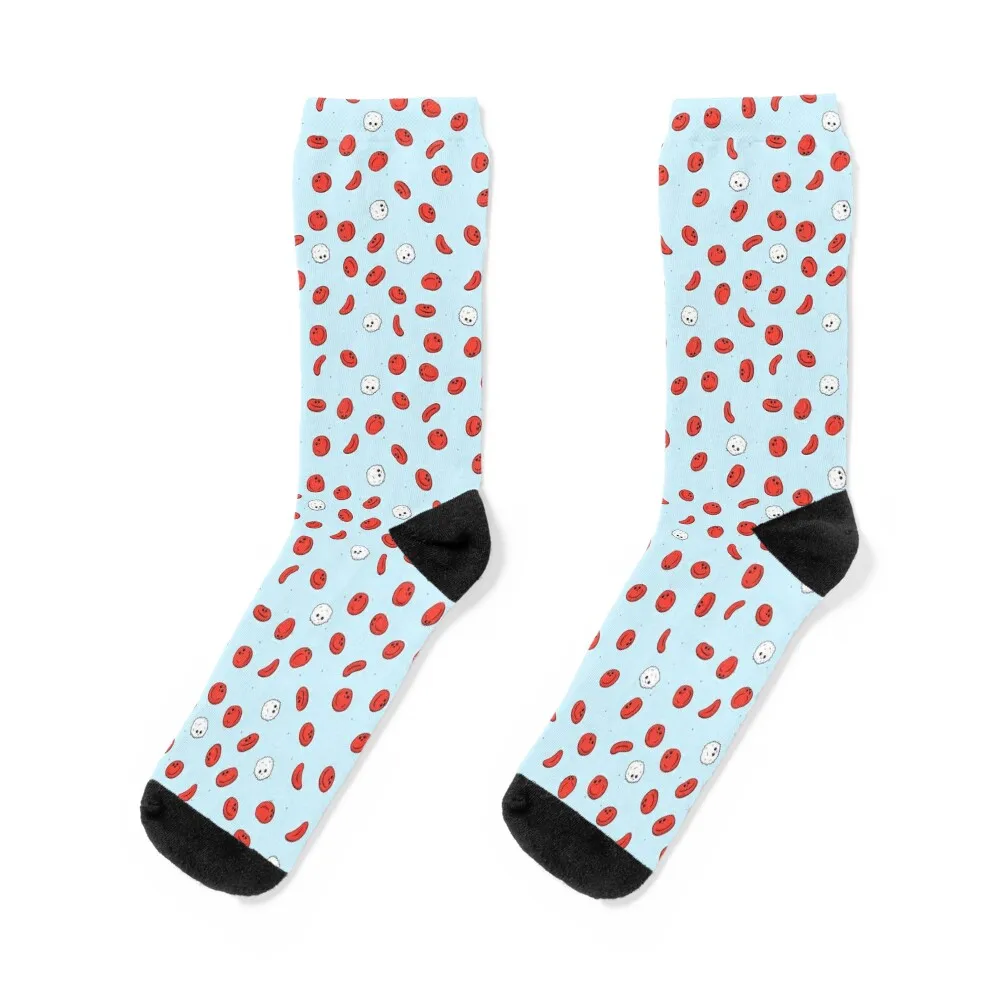 Cute Blood Cells pattern Socks anti-slip Soccer Socks For Girls Men's