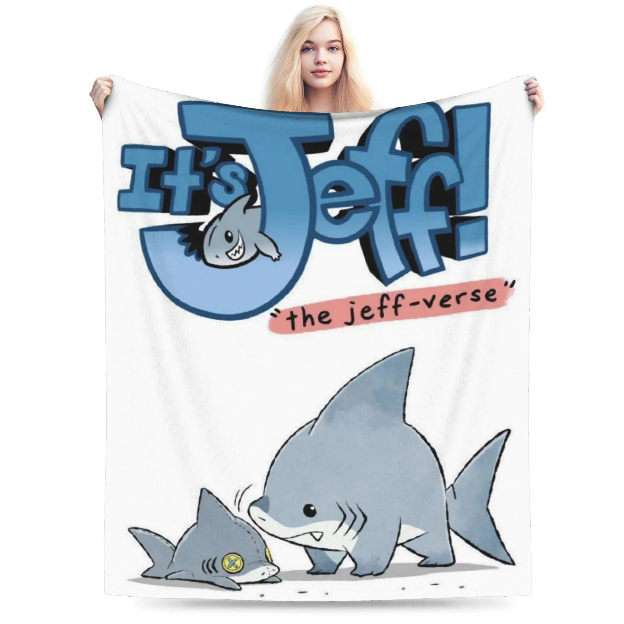 

New Jeff The Land Shark Blankets Lightweight Thin Velvet Relax Throw Blankets Machine Washable