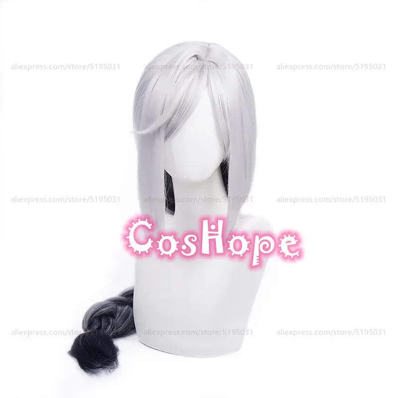 Shenhe Cosplay Wig With Big Braid Women 80cm Long White Gray Black Wig Cosplay Anime Cosplay Wigs Heat Resistant Synthetic Wigs