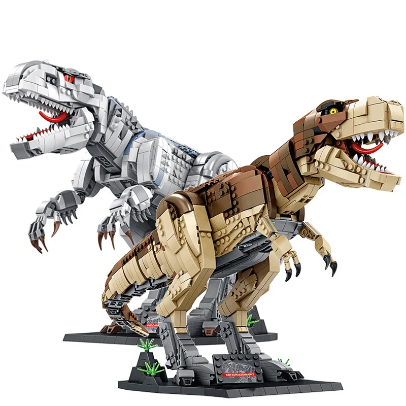 2107PCS Jurassic Park Dinosaur series Tyrannosaurus Rex Burst Dragon collection of toys for boys and children building blocks