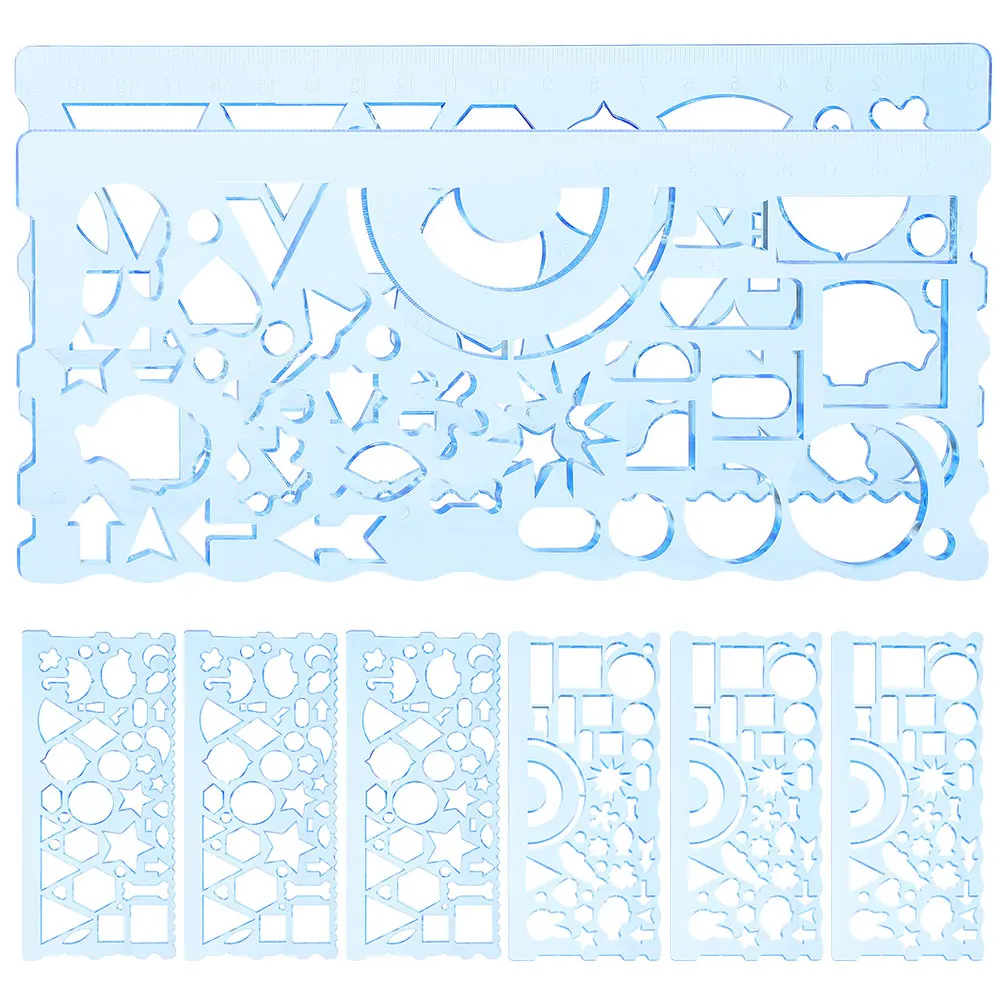 8-delige geometrie patroon tekening liniaal set Pp student sjabloon multifunctionele stencils voor schoolkantoor architectuur