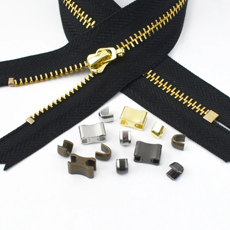 

50/100Pcs Meetee 3# 5# 8# 10# Zipper Stopper Zip Tail Clip Anti Slip Zips End Lock Zippers Repair Kit DIY Sewing Accessories