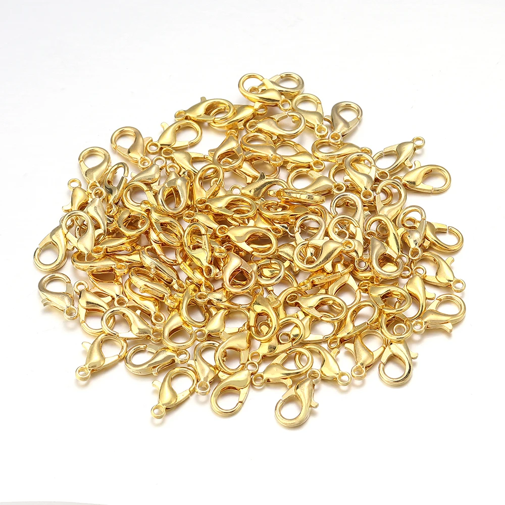 Hochwertige Karabinerverschlüsse aus Metall, vergoldet, versilbert, für Schmuckherstellung, DIY-Armbänder, Halsketten, Haken, Kettenverschluss-Zubehör – Detail 9
