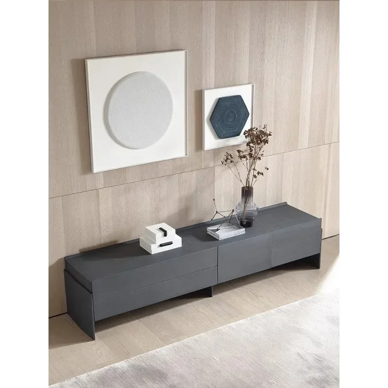 

CC High-end customized Italian minimalist living room TV cabinet combination solid wood storage floor cabinet53