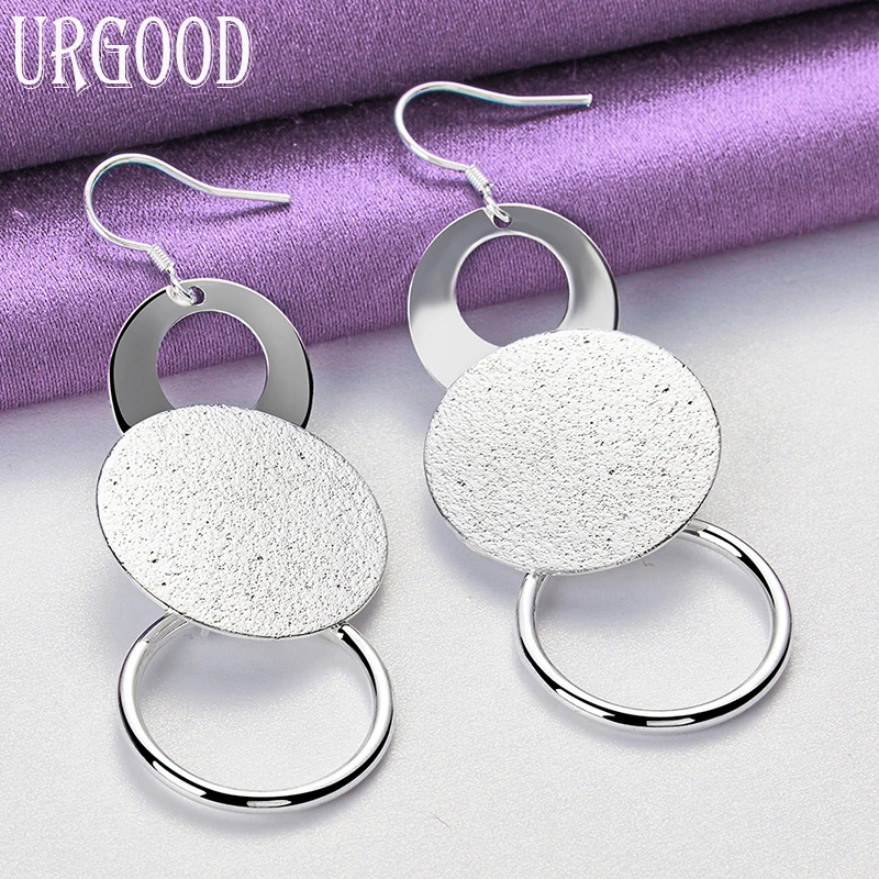 925 Sterling Silver Irregular Circle Earrings For Women Party Engagement Wedding Gift Fashion Jewelry