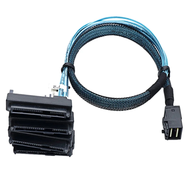 ABQR Mini SAS SFF-8643 to 4X29Pin SFF-8482 Hard Disk Server Cable 3.33TF/1M