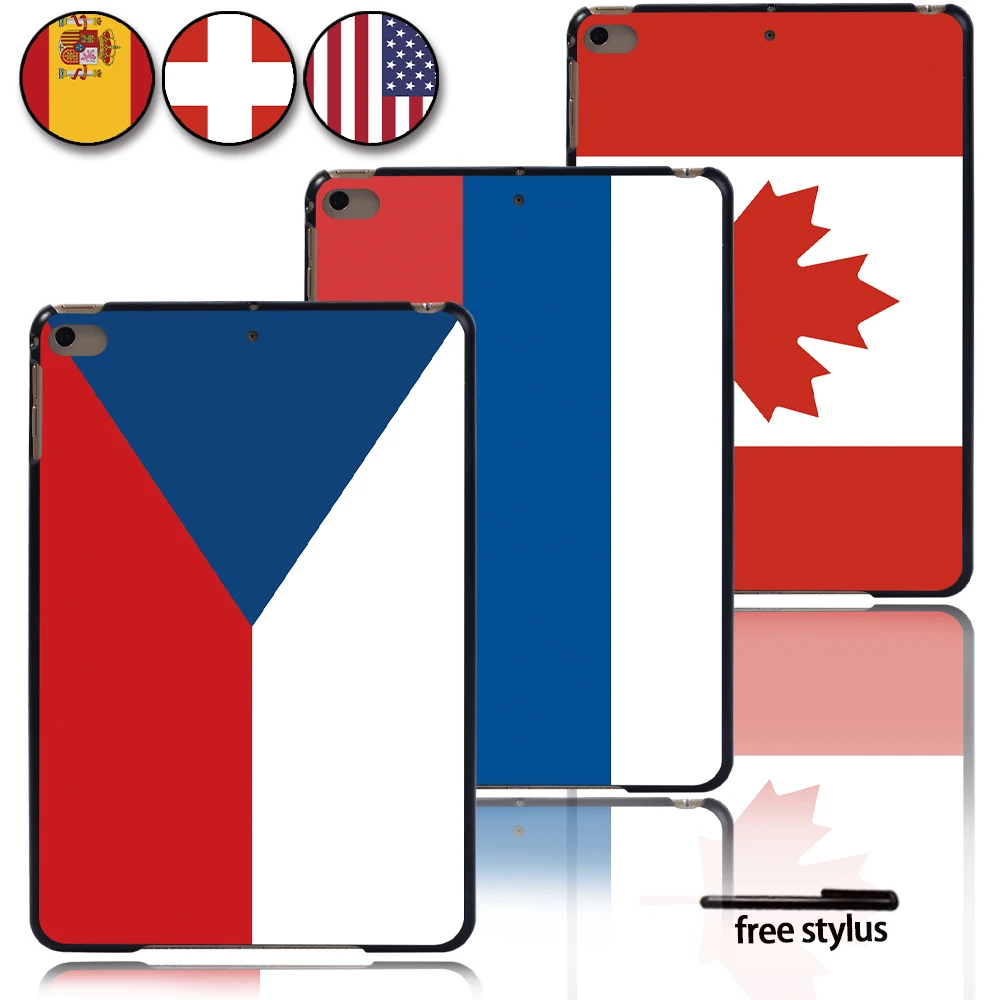 Tablet Case for Apple IPad Mini 4 2015 /Mini 5th 2019 Cover 7.9 Inch Back Shell Plastic National Flag Pattern Hard Case