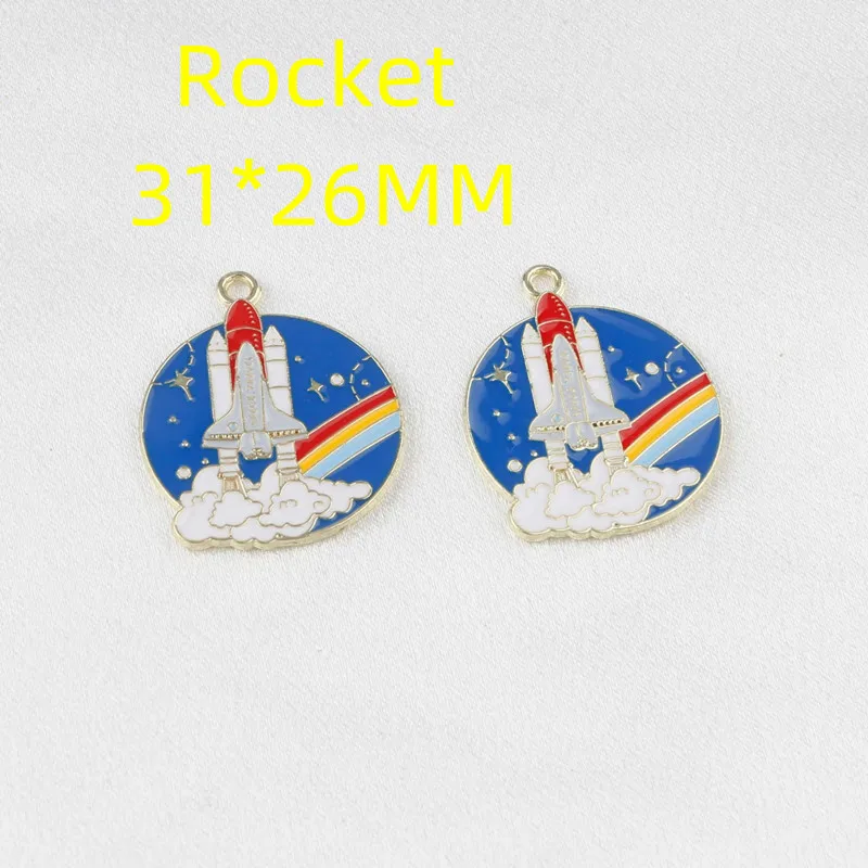 10pcs Cartoon Cat Enamel Charms Gold Animal Fish UFO Charm Pendant for Necklace Earrings Bracelet Keychain DIY Jewelry Finding