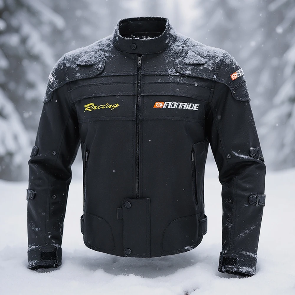 

Мужская мотоциклетная куртка, зимняя морозостойкая теплая мотоциклетная куртка для верховой езды, водонепроницаемая Blouson Moto, черное мотоциклетное снаряжение M-3XL