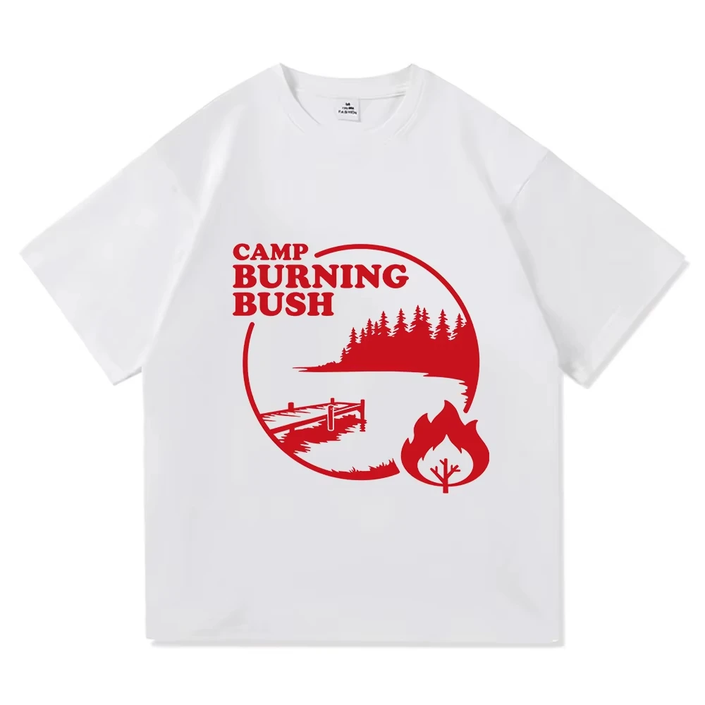 Film Bad Counselors Print T-shirt Camp Burning Bush STAFF Tees Cotton Soft Short Sleeve Female Tshirts O-neck Fashion Unisex Top