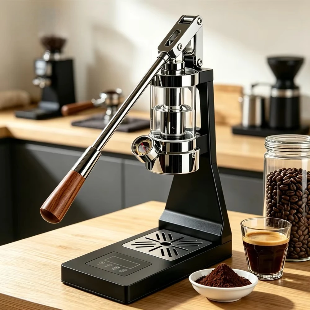 SS 304 Body Visible Water Tank Manual Espresso Maker Lever Espresso Machine PID Manual Hand Press Coffee Machine