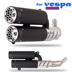 Slip-on for Vespa GTS300 GTV 300 250 2009-2020 Motorcycle Exhaust Dual Muffler DB Killer Heat Shield Middle Link Pipe Escape