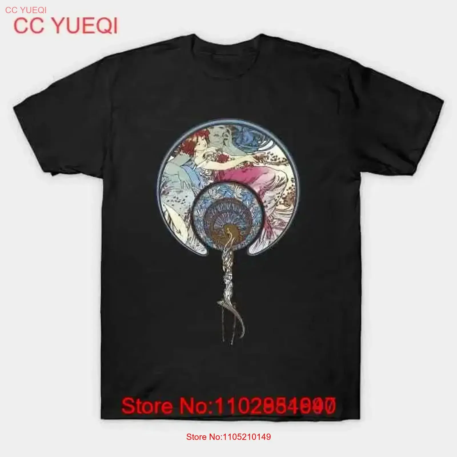 Alphonse Mucha Art Nouveau Beautiful Rare Vintage Design T Shirt S 5XL Fast Ship vintage Washed Slightly graphic Stretched Soft