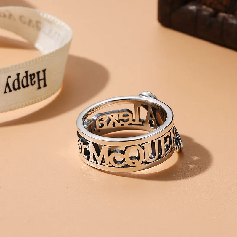 S925 Zilveren Schedelring Heren Hiphop Gepersonaliseerde Punkstijl Pin Creatief Ontwerp Distressed Thai Zilveren Ring Groothandel