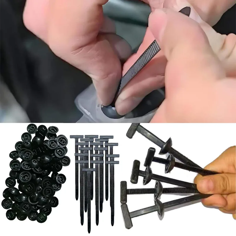 20-400PCS Cable Tie Buckle Fixed Through The Core Nail Cable Tie Buckle Mudguard Fender Inner Lining Trunk Buckle