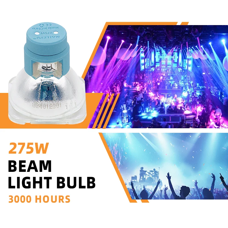 Suitable for disco halls, bars, KTV stages, hot selling high brightness white Mailepu HRI 275W sharp light bulb
