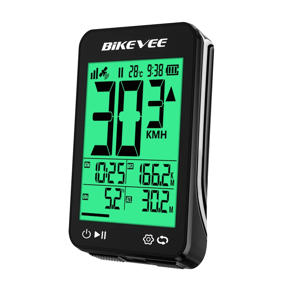 LCD Digital Display Wireless GPS Bike Computer Cycling Computer Speedometer Bike Speed Odometer With Green Backlighting