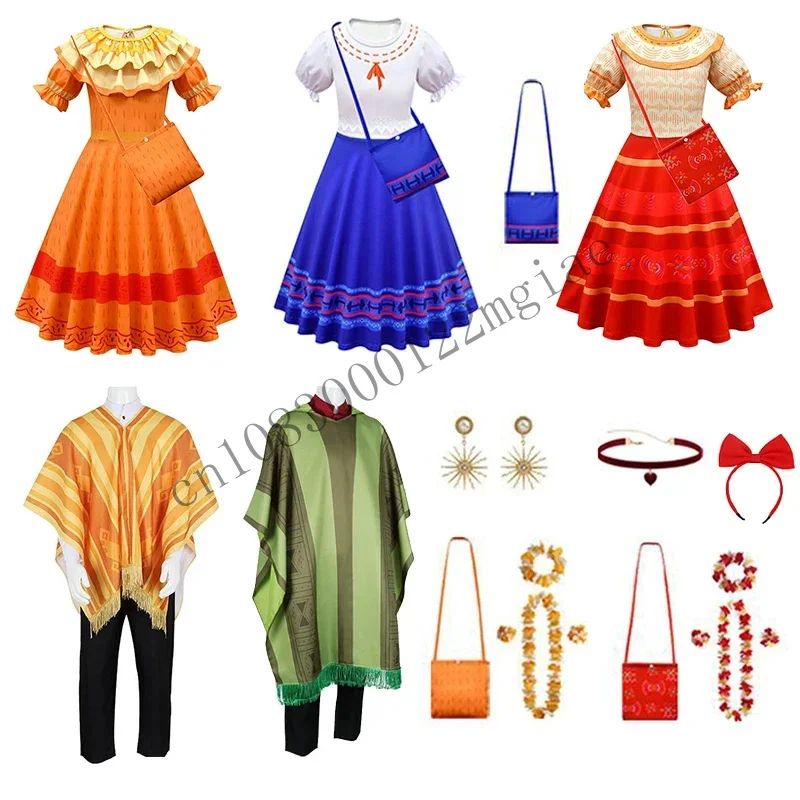 Encanto'S New Mother Children'S Family Dress Camelot Dor Pepa Cosplay Bruno Carnival Princess Adult Parent-Child CMM221