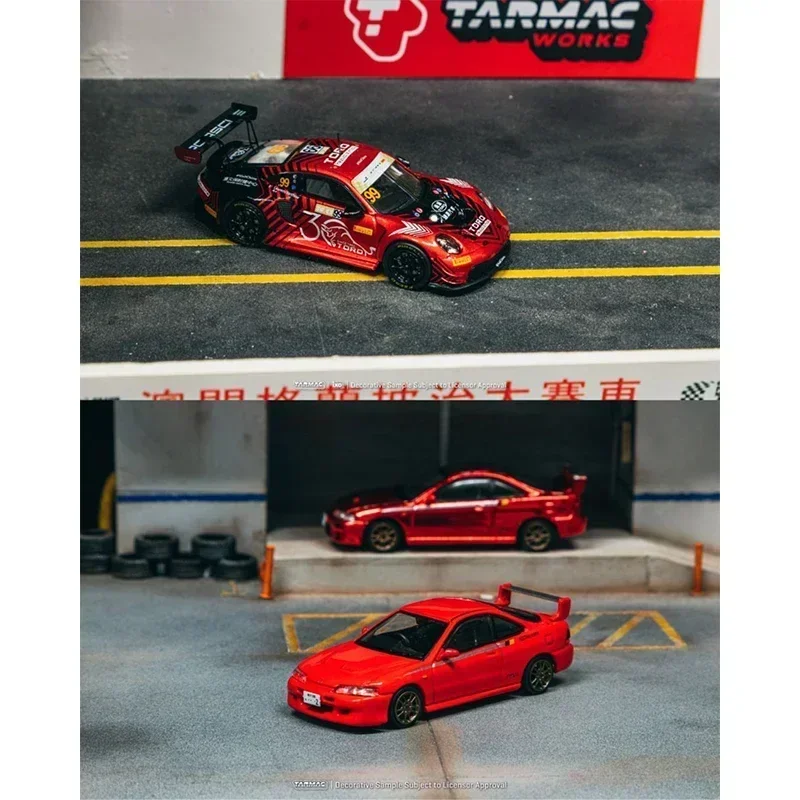 TW 1:64 HEC 2025 Porsche 911 GT3 R Macau GT Cup Honda Mugen Integra TypeR DC2 Коллекция литых моделей автомобилей Игрушки Tarmac Works