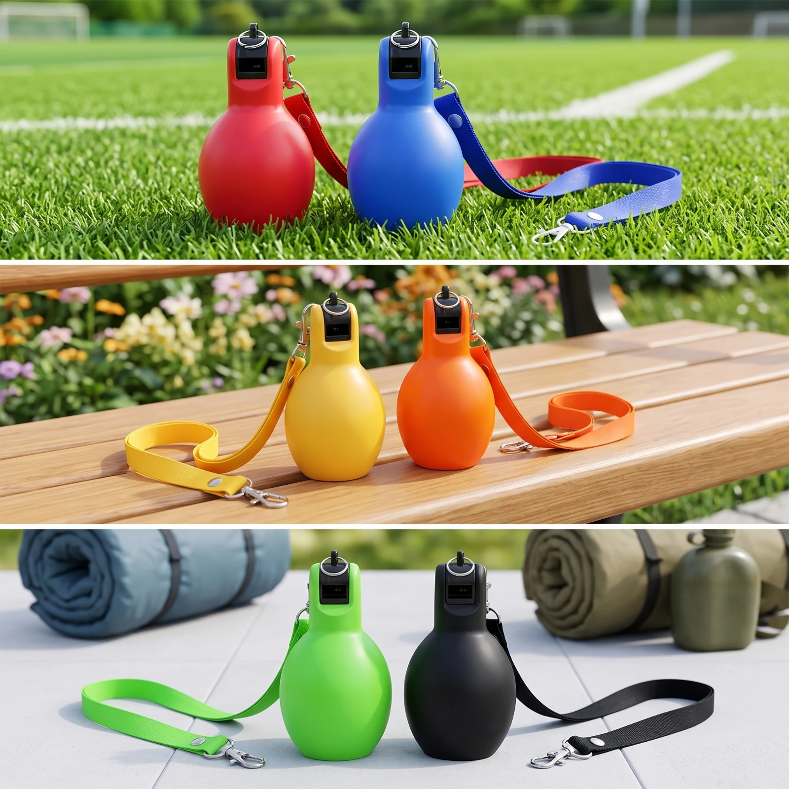 3Pcs/4Pcs/6Pcs Compress Whistle w/ Neck Strap Portable Compress Whistle with Lanyard Sturdy Simple for Coaches Sports Training