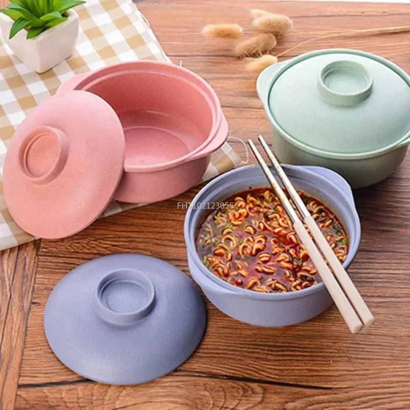 Japanese Style Students Food Container Healthy Tableware Bowl Tableware Instant Noodle Bowls with Lids Soup Hot Rice Bowls