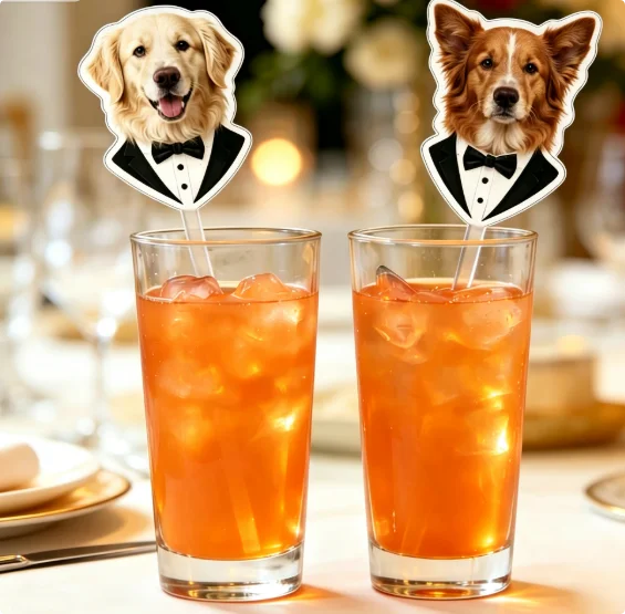 50/100/150Pcs Personalized Print Dog or Cat Pet Stir Sticks,Acrylic Cocktail Stirrers,Double-Sided Drink Stirres,Wedding Swizzle