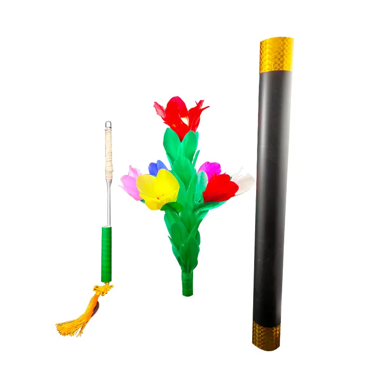 Torch To Flower Magic Tricks  With Ignition Cover Fire Magic Appearing Magie Wand Stage Illusions Accessories Gimmick