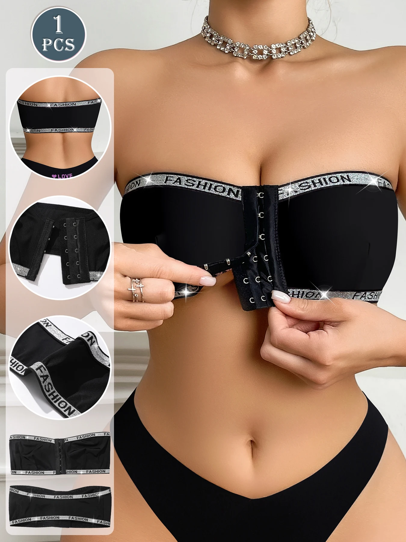 1pc Fashion Women Front Closure Single Layer Wireless Bra