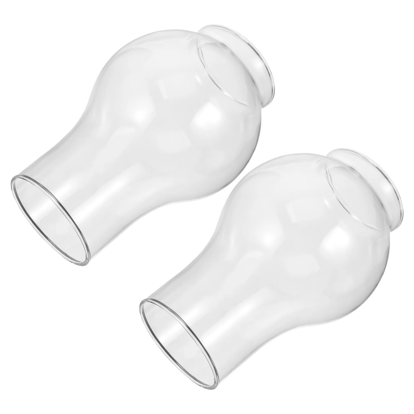 

2Pcs Transparent Glass Oil Lamp Shade Thickened Windproof Clear Lamp Chimney Replacement Lamps Shades
