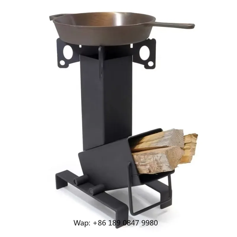 【Hot】Collapsible Rocket Camping Stove-Eco-Friendly Carbon/Stainless Steel Wood & Charcoal Fuel