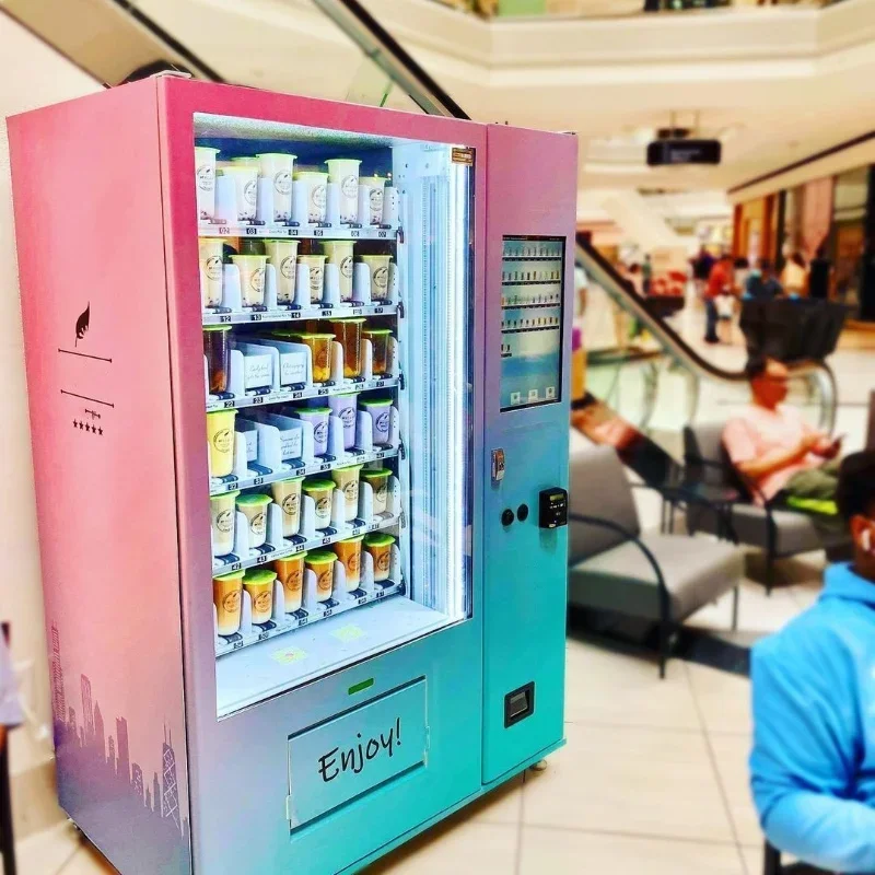 2024 New Arrived Elevator Vending Machine Drink Bubble Tea Vending Machine For Shopping Mall