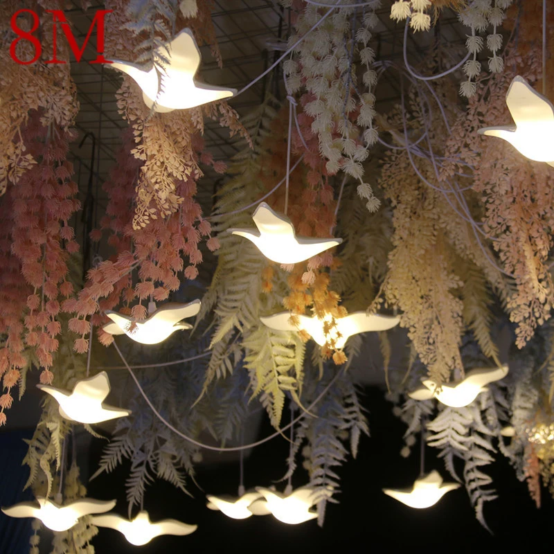 8M Modern Wedding Pendant Lamp Festival Lights Atmosphere LED Light for Party Stage Bird Background Decorationnd