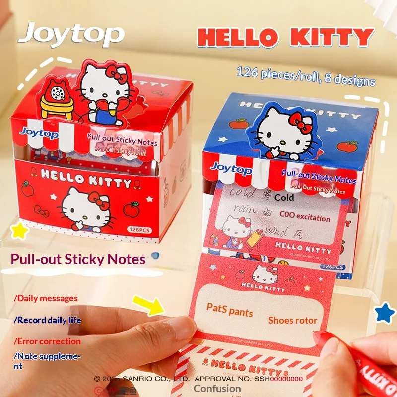 

Прозрачные стикеры Hello Kitty к 10-летию бренда, бестселлер, выдвижные, с милым мультяшным дизайном, для студентов и офиса