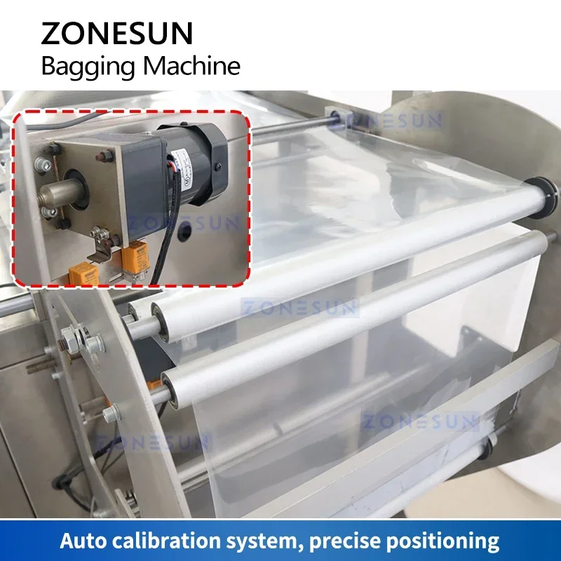 ZONESUN Máquina automática de llenado y sellado de polvo de gránulos, equipo de embalaje de bolsas VFFS ZS-FS420F