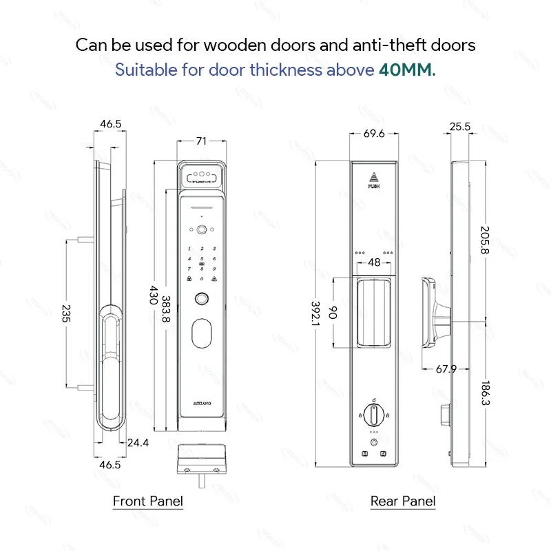 RFID TTlock Wifi Fully Automatic Video Intercom Face Recognition Smart Door Lock With Camera Digital Keyless Smart Lock