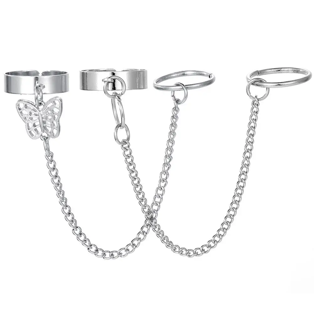 

2 Pcs Butterfly Ring The Adjustable Rings for Women European and American Matching Couples