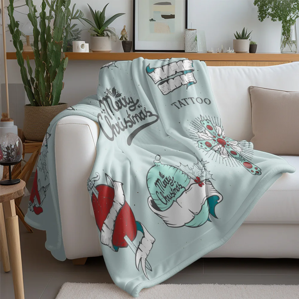 TU Vintage Tattoo Throw Blanket Gothic Grunge Decor Dark Aesthetic Bedding Gothic Room Decor Gothic Gifts Grunge Gifts Halloween