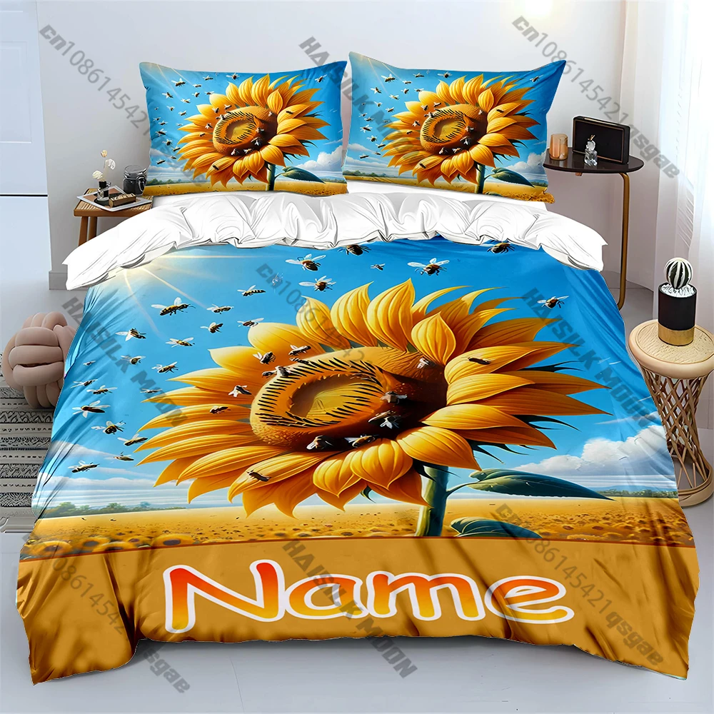 

Sunflower Pattern Cartoon Anime Children Cover Set Comforter King Size Bedding Quilt Queen Twin Grade A Printed 3d Children'S