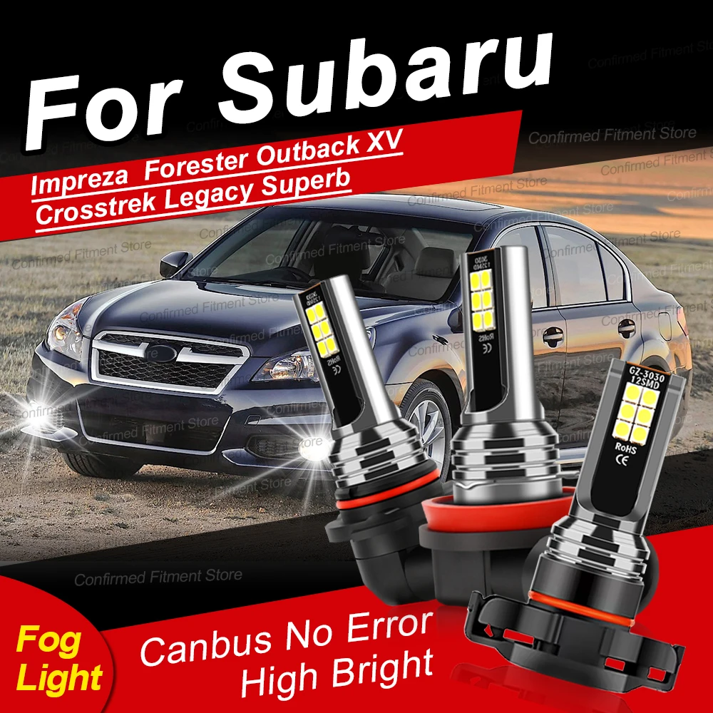 

LED Auto Front Fog Lights Canbus H11 9006 5202 HB4 High Bright For Subaru Impreza Forester Outback XV Crosstrek Legacy Superb