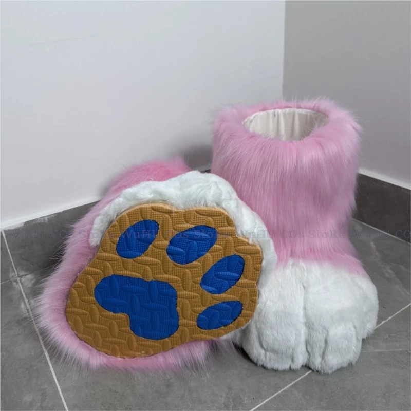 Nieuwe Fursuit Cosplay Paws Schoenen Accessoires Harige Cosplay Bunny Cat Boots Schattig Pluizig Dier Manga Party Draagbare Unisex Kostuum