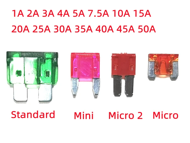 Bezpieczniki standardowy Mini Micro 2 bezpiecznik samochodowy 2A 3A 5A 7.5A 10A 15A 20A 25A 30A 35A 40A Amp klip zestaw bezpieczników dla samochodów ciężarowych Mini małych średnich
