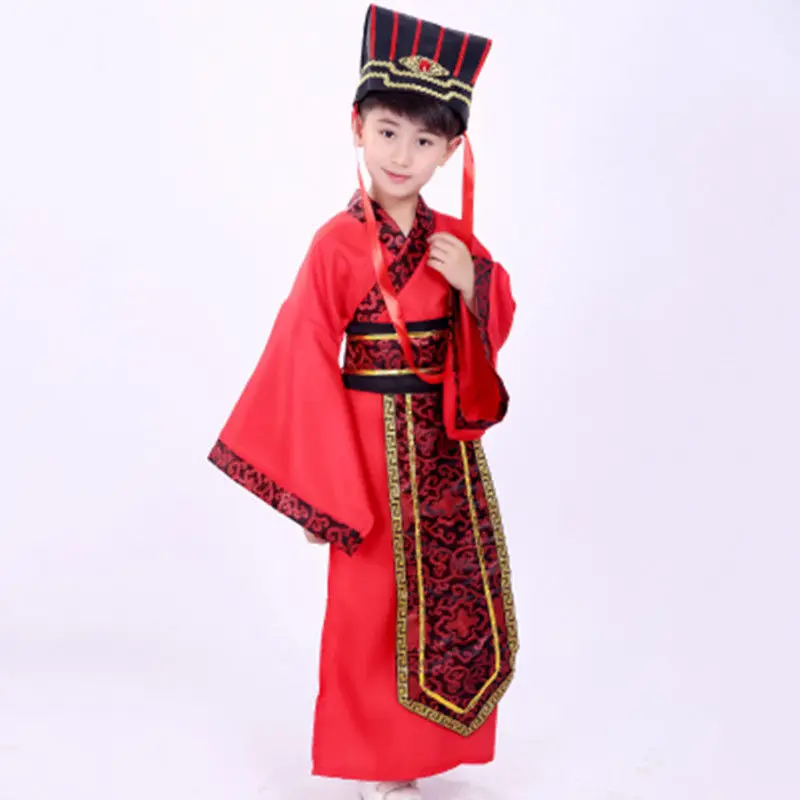 Chinese Robe Ancient Scholar Student Costumes Kids Kimono Traditional Vintage Ethnic Cosplay Costume Hanfu Halloween Cosplay